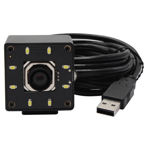 Webcam USB 4K 3840x2160, Autofocus jour et nuit, sans distorsion CMOS Sony IMX415, caméra HD avec led blanches ► Photo 1/6