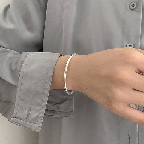 XIYANIKE 925 argent Sterling brillant ouvert Bracelet femme tendance minimaliste lumière luxe tempérament Couple cadeau mode bracelets ► Photo 1/6