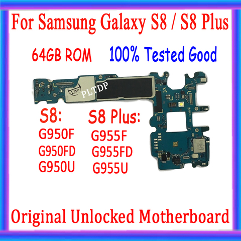 64GB carte mère débloqué remplacement de la carte mère principale pour Samsung Galaxy S8 Plus G955F G955U G955FD G950FD G950F G950U plaque ► Photo 1/5