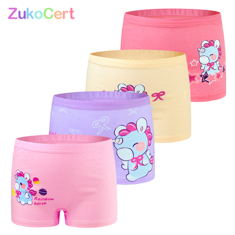 4 pièces/lot enfants filles sous-vêtements enfants Boxer slips enfant doux de haute qualité coton doux filles culottes respirant pour 2-12Y ► Photo 1/6