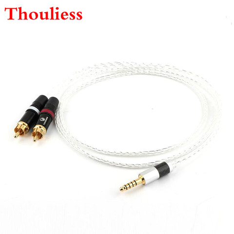 Thinkliess – câble Audio haut de gamme plaqué argent, 4.4mm équilibré à 2 RCA, câble de mise à niveau 4.4mm équilibré pour WM1A/1Z PHA-1A/2A Z1R ► Photo 1/6