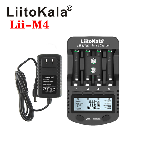 LiitoKala Lii-NL4 Lii-ND4 1.2V AA AAA 9V chargeur de batterie Ni-MH ni-cd Batteries rechargeables bureau mural charge pour voyage ► Photo 1/6