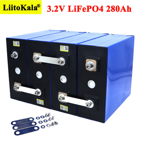 Liitokala 3.2V 280Ah lifepo4 batterie bricolage 12V 24V 280AH batterie Rechargeable pour voiture électrique RV système de stockage d'énergie solaire ► Photo 1/6