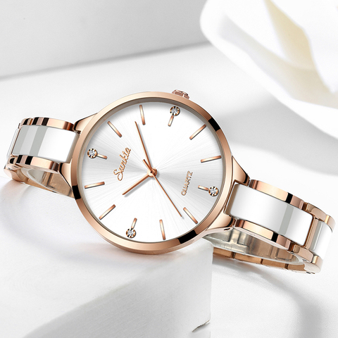 SUNKTA – montre-bracelet en Quartz pour femmes et filles, en or Rose, étanche, de luxe, cadeau ► Photo 1/6