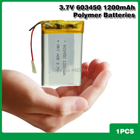 LiPo – batterie Rechargeable, 3.7V, 1200mAh, 603450 Lithium polymère, 3 fils, pour GPS, PSP, DVD, jeux vidéo mobiles, tablette, PC ► Photo 1/6