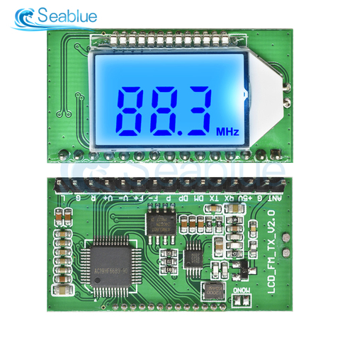 Module émetteur/récepteur Radio FM numérique PLL LCD 87-108MHZ, Microphone sans fil, carte stéréo, réduction de bruit numérique ► Photo 1/6