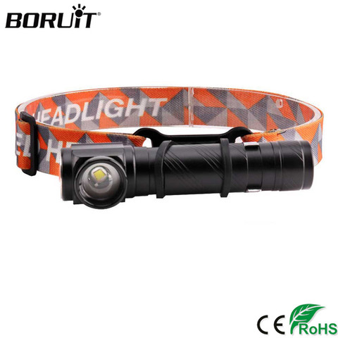 BORUiT – lampe frontale magnétique à LED RJ-1190 T6, Zoom, 4 modes, chargeur USB, 18650, idéale pour le Camping et la chasse ► Photo 1/6