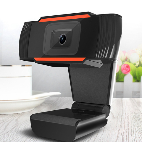 30 degrés rotatif 2.0 HD Webcam 1080p USB caméra vidéo enregistrement Web caméra avec Microphone pour ordinateur de bureau ► Photo 1/6