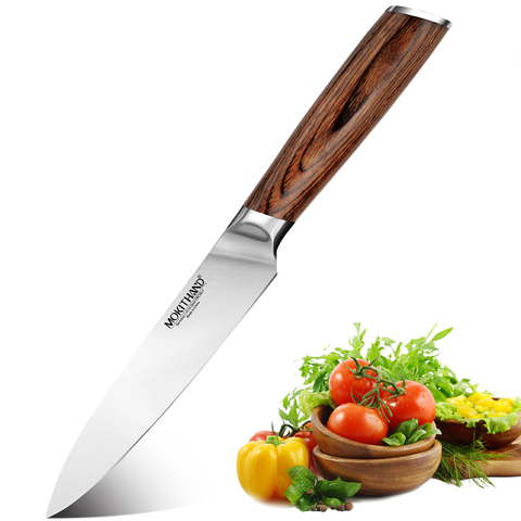 Mokithand couteau utilitaire 5 pouces, couteaux de cuisine japonais allemagne 1.4116 acier couteau professionnel pour la viande et les fruits ► Photo 1/6