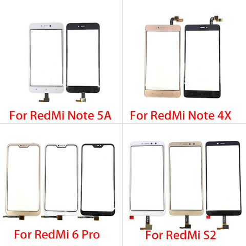 Pour Xiaomi Redmi S2 6 Pro Note 4X 5A Prime écran tactile panneau de verre numériseur capteur pavé tactile panneau de verre avant réparation de rechange ► Photo 1/6