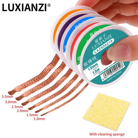 LUXIANZI – fil à dessouder, largeur 1/1.5/2/2.5/3/3.5Mm, longueur 1.5M, tresse à dessouder pour soudure de maille ► Photo 1/5