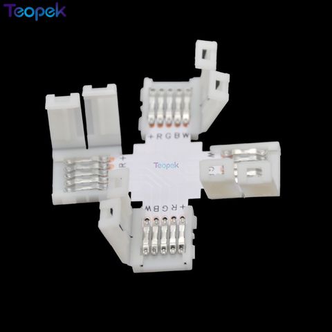 Connecteur sans soudure pour bande LED 5050 RGBW / RGBWW 5 broches, 10mm 12mm, type L/X/T, 5 pièces/lot ► Photo 1/6