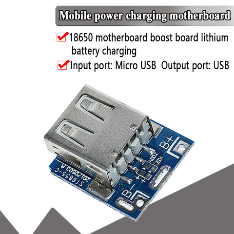 Chargeur de batterie au Lithium 5V, carte de Protection d'appoint, Module d'alimentation Boost, Micro USB li-po Li-ion 18650, chargeur de banque d'alimentation, bricolage ► Photo 1/6