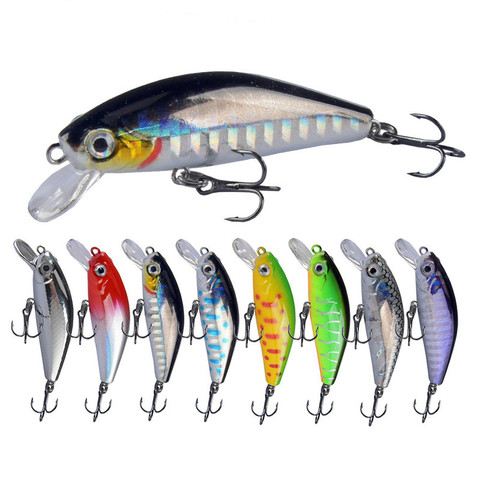 1 pièces Mini Wobbler Jerkbait 5.5cm/6.5g Laser appât dur vairon manivelle leurres de pêche crochet basse eau douce eau salée matériel naufrage ► Photo 1/6