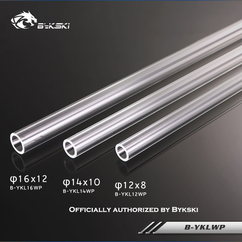 BYKSKI B-YKLWP Transparent PETG/PMMA Tube dur OD 12mm/14mm/16mm 50cm longueur 2mm épaisseur tuyau rigide pour PC refroidissement par eau ► Photo 1/6