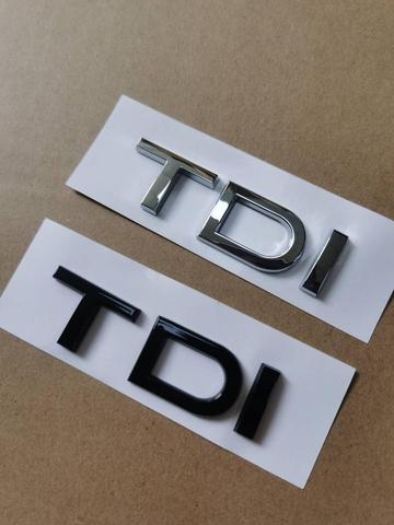 1X Chromé brillant noir ABS TDI arrière de voiture Emblème autocollant pour Audi A1 A3 A4 A5 A6 A6L A7 A8 S3 S6 Q3 Q5 Q7 TT S RS ► Photo 1/6