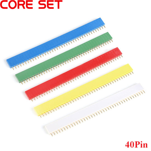 Tête de broche femelle droite simple | 10 pièces 1X40 broche simple rangée connecteur de bande de lancement 2.54MM 140 40p 40PIN 40 broches pour PCB arduino ► Photo 1/6