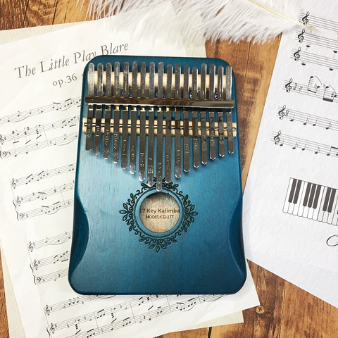 Kalimba 17 touches, Piano à pouces, corps en acajou, Instrument Musical Bull Kalimba, boîte à musique ► Photo 1/6