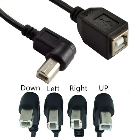 Câble USB 2.0 B femelle vers type-b mâle à Angle droit de 90 degrés, Extension courte pour imprimante, Scanner, disque dur Mobile et plus ► Photo 1/3