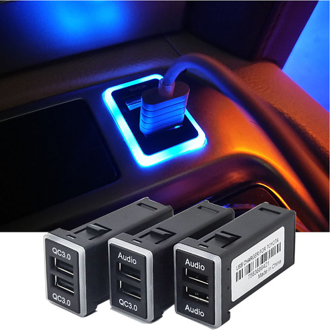 Chargeur rapide USB QC3.0 LED, accessoire de voiture, pour Toyota Camry Corolla Land Cruiser 200 Prado 150 Highlander CHR RAV4 Yaris Reiz ► Photo 1/6