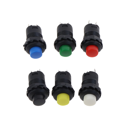 10 pcs Bouton Poussoir Momentané 12mm bouton-poussoir Momentané interrupteurs 3A/125VAC 1.5A/250VAC Bouton de Réinitialisation ► Photo 1/6