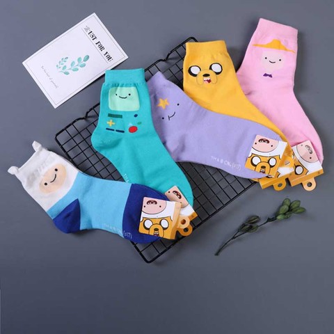 Femmes chaussettes pour filles coton chaussettes dessin animé personnage pattern end chaussettes femme Hipster Animal imprimer Harajuku court mignon cheville chaussettes ► Photo 1/6