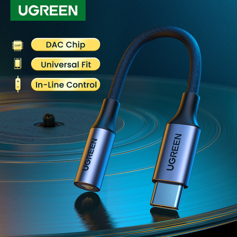 UGRREN USB Type C à 3.5mm femelle prise casque adaptateur USB C vers Aux câble Audio cordon DAC puce ForPixel 4 3 2 XL iPad Pro AUX ► Photo 1/6