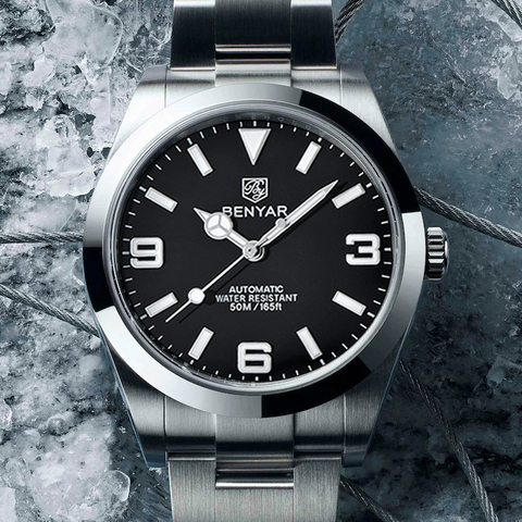 BENYAR Top marque originale nouvelle montre mécanique automatique pour hommes montre de luxe en acier inoxydable 50m étanche Relogio Masculino ► Photo 1/1