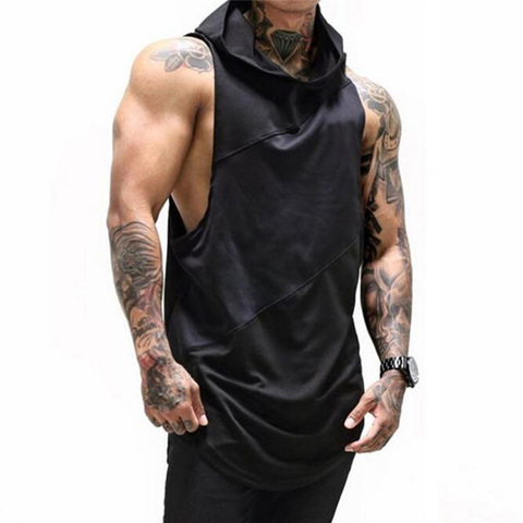 Débardeur à capuche pour hommes, vêtements de marque, musculation, Fitness, Gym, gilet Stringer, vêtements de sport, chemise sans manches ► Photo 1/6