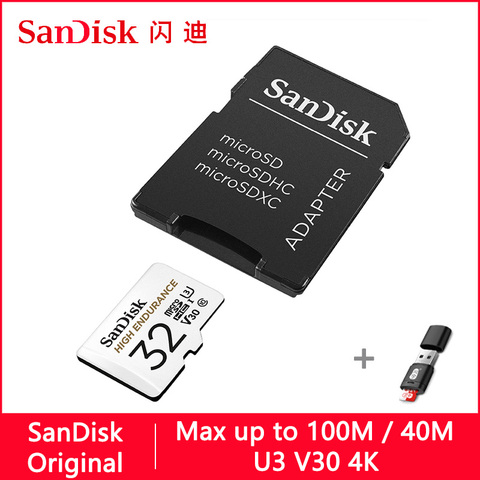 SanDisk – carte Micro SD/TF, U3 V30, 128 go/32 go/64 go/256 go, 4K, mémoire Flash, pour moniteur vidéo, haute résistance ► Photo 1/6