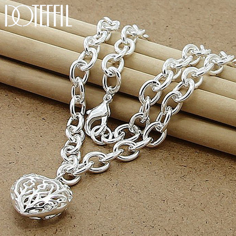 Doteffle-collier en argent Sterling 925 avec cœur pendentif à breloque, exquis, Senior, pour femmes, bijou de fête de mariage, cadeau ► Photo 1/4