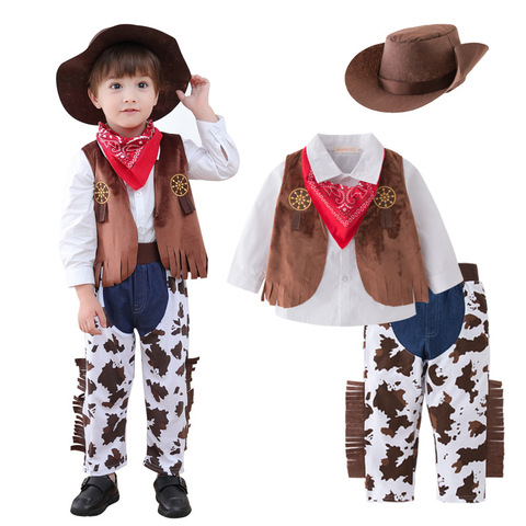 Umorden Fantasia pourim Costumes d'halloween pour bébé enfant en bas âge enfants enfant garçons vache garçon Cowboy Costume fête déguisement ► Photo 1/6