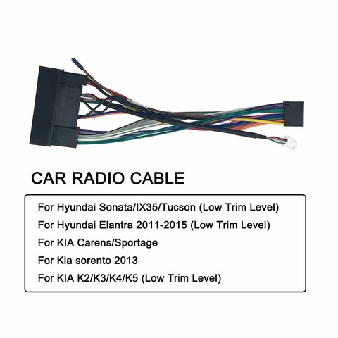 Câble d'autoradio 16pin pour Hyundai Sonata IX35 Tucson Elantra pour KIA Carens Sportage Sorento K2 K3 K4 K5 faisceau de câbles d'alimentation ► Photo 1/4