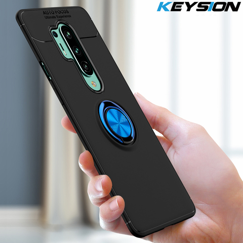 KEYSION – coque antichoc en Silicone souple avec anneau magnétique pour Oneplus, pour modèles 8, 8 Pro, 7T, 7T Pro, 1 +, 7 Pro, 6, 6T ► Photo 1/6