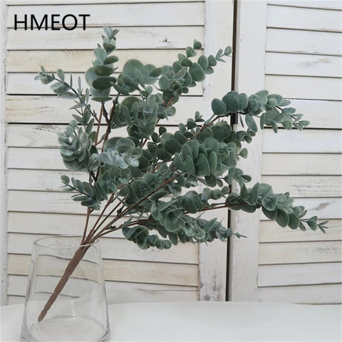 45cm nordique vent plantes artificielles bouquet Eucalyptus argent feuille maison mariage déco fleur Arrangement photographie accessoires gris vert ► Photo 1/6