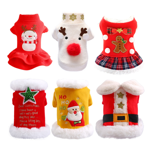 Vêtements de noël pour Couple, chemise pour chien, Costume de chat, manteau pour petits chiens, Yorkshire Terrier, vêtements pour animaux de compagnie ► Photo 1/6