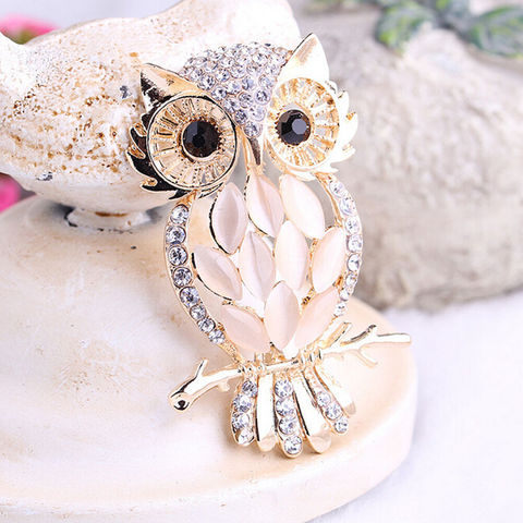 1PC femmes à la mode mariage écharpe broche Up boucle broches grand hibou étain alliage broches pour mariage Vintage 5.7*3.2cm ► Photo 1/6