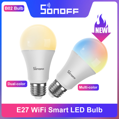 SONOFF Wi-Fi LED intelligente E27 ampoule réglable double couleur température réglable économie d'énergie contrôle de groupe via eWeLink Alexa ► Photo 1/6