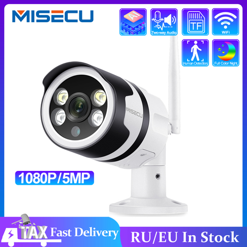 MISECU 5.0MP 1080P caméra IP sans fil deux voies Audio extérieur étanche couleur nuit P2P ONVIF sécurité CCTV Wifi caméra 2MP métal ► Photo 1/6