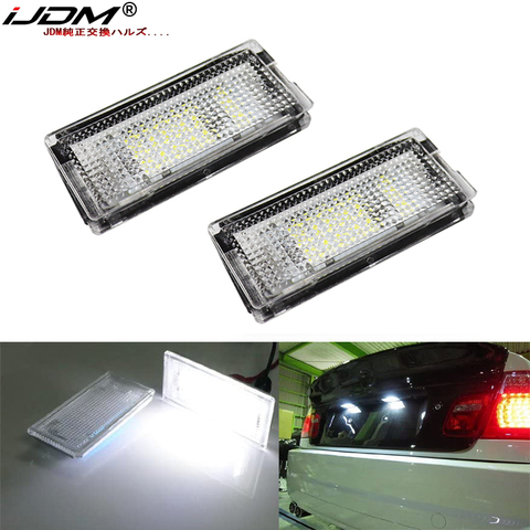 IJDM12V LED numéro plaque d'immatriculation lampes lumineuses blanc Led CANBUS voiture pas d'erreur voiture plaque d'immatriculation lumières pour BMW E46 4D 1998-2003 ► Photo 1/6