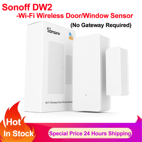 Sonoff DW2 Wifi capteur de fenêtre de porte sans fil liaison de télécommande de maison intelligente avec dispositif SONOFF aucun Hub requis Via l'application Ewelink ► Photo 1/6