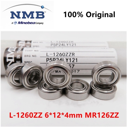 20 pièces/100 pièces d'origine NMB Minebea roulement à grande vitesse L-1260ZZ MR126ZZ 6*12*4mm précision roulements à billes miniatures 6mm x 12mm x 4mm ► Photo 1/3