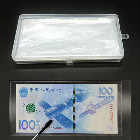 Sacs de rangement de pièces de monnaie Album | Porte-billets 100 pièces boîte en plastique 17.5x8.5cm sac de protection Transparent, Portable pour Page PVC papier monnaie ► Photo 1/5