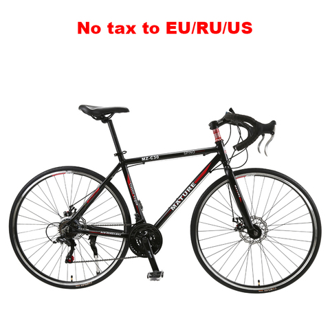 Vélo de route incurvé en alliage d'aluminium 700C pour adultes, 21/ 27/ 30 vitesses, double frein à disque ► Photo 1/6