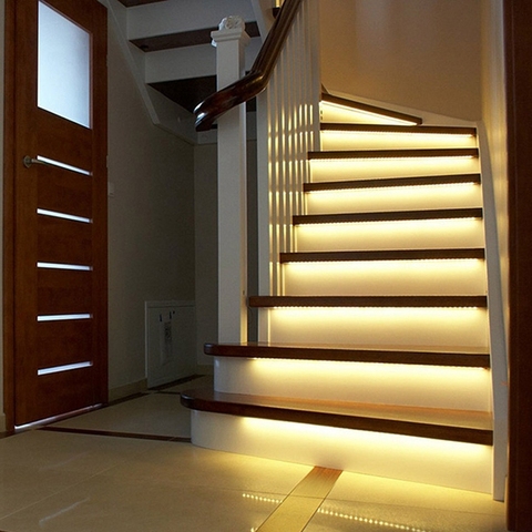 Lumière LED intelligente pour escaliers, 3M 2M 1M, sous le lit, détecteur PIR, contrôle, lampe murale intelligente, armoire, garde-robe, cuisine ► Photo 1/6