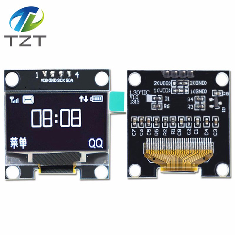 Module d'affichage oled série IIC blanc 1.3 pouces, 12864x64, I2C, SSD1306, carte d'affichage LCD VDD GND SCK SDA pour Arduino noir ► Photo 1/5