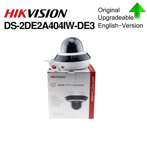 Caméra IP Hikvision PTZ DS-2DE2A404IW-DE3 4MP 4X zoom réseau POE H.265 IK10 ROI WDR DNR dôme caméra CCTV PTZ ► Photo 1/1