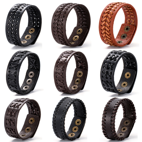 Eif Dock – Bracelets tressés en cuir pour hommes, de haute qualité, différents Styles, Bracelets enroulés simples, cadeaux de fête, nouvelle collection 2022 ► Photo 1/6