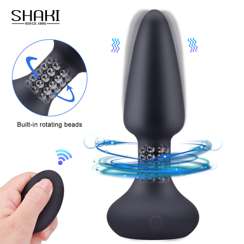 Vibration bout à bout Rotation perles vibrateur Prostate Massage sans fil télécommande Anal Plug adulte jouets sexuels pour homme/femme ► Photo 1/6