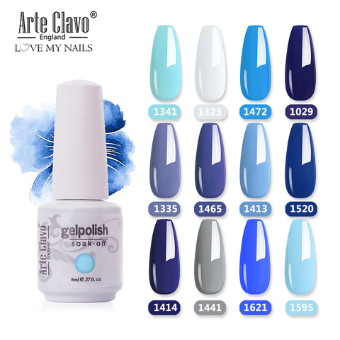 Arte Clavo – vernis à ongles UV LED, Gel de couleur bleue, hybride, Soak-Off, Design artistique, ensemble de manucure, été, 8ml ► Photo 1/6